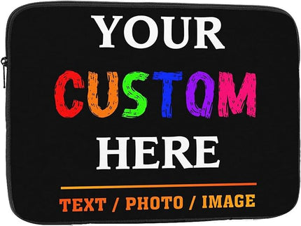 Custom Laptop Sleeve Bag Personalized Laptop Case Add Photo Logo Text Carrying Briefcase Protective Case Computer Notebook Bag (12 inch)