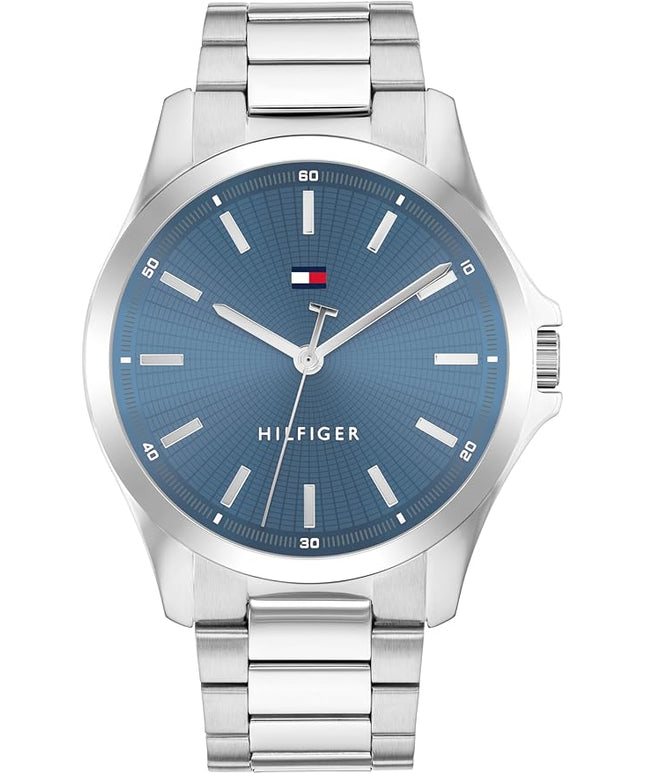 Tommy Hilfiger Men's 3H Quartz Watch, Stainless Steel Bracelet, Water Resistant 3 ATM, Modern and Stylish Timepiece, Gift for Him, 42mm