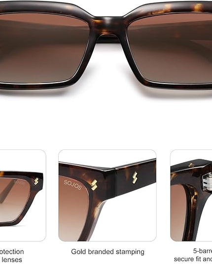 SOJOS Trendy Polarized Sunglasses Womens Men Retro Vintage 90s Cute Cat Eye Narrow Sun Glasses SJ2381