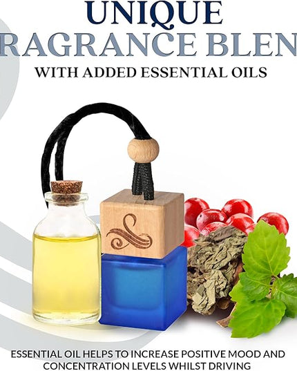 Solvère Car Air Freshener for Men | Perfume Style Freshener with Solvère Fragrance | Strong Freshener with Odour Eliminating Technology with Vent Clip | Car Air Freshener by Perfa
