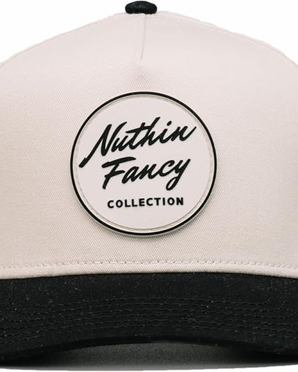 Nuthin Fancy Comus Snapback Hat, Everyday 5-Panel High Crown Canvas Trucker Hat for Men & Women