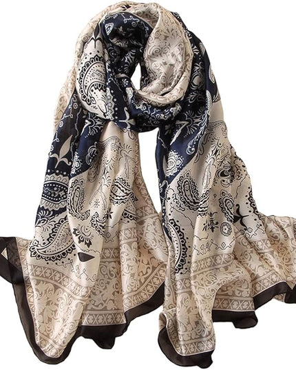 Fashion Scarves Scarf 100% Silk Feeling Scarf Silk Like Scarves Long Lightweight Sunscreen Shawls for Women