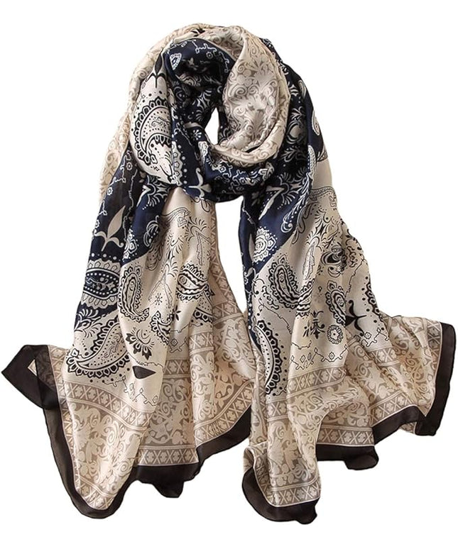 Fashion Scarves Scarf 100% Silk Feeling Scarf Silk Like Scarves Long Lightweight Sunscreen Shawls for Women