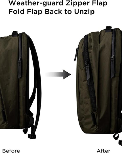 ALPAKA Metro Backpack Pro for Men - Fits 15.6" Laptop Business Travel Backpack with YKK Zippers, MOD Key Leash & Luggage Pass-through, Weatherproof X-pac Material Work Bag(Olive Green)
