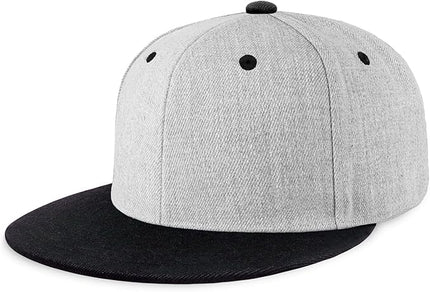 CHOK.LIDS Flat Bill Visor Classic Snapback Hat Blank Adjustable Brim High Top End Trendy Color Style Plain Tone Baseball Cap