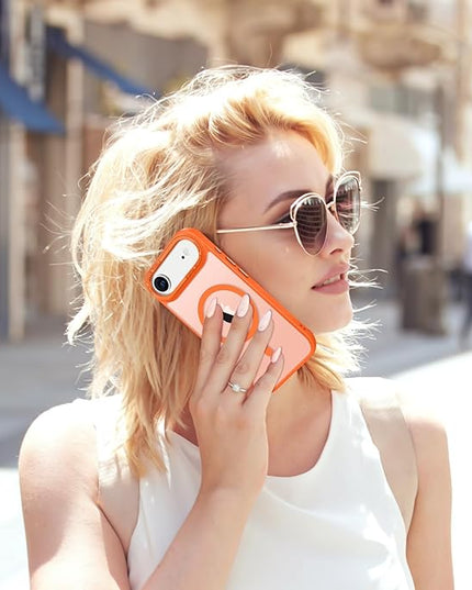 Hython Case for iPhone Air Case Magnetic Translucent Matte Phone Cases 6.5" [Compatible with MagSafe] Thin Slim Fit Shockproof Bumper Hard Protective Cover for Women Men Girls, Frosted Orange