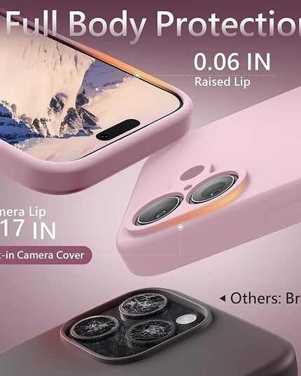 FireNova Magnetic for iPhone 17 Case, Compatible with MagSafe, [Integrated Silicone Camera Control Button] [Camera Protection] Anti-Scratch Microfiber Lining Phone Case, 6.3", Chalk Pink
