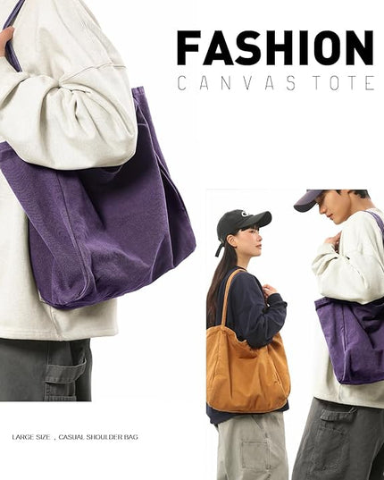 Canvas Tote Bag for Women Large Hobo Shoulder Bag for Work Travel Casual Message Bag Tote Purse handbags