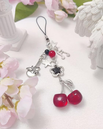 1-4PCS Cute Phone Charms Aesthetic Y2K Cell Phone Charms Strap Pink Strawberry Butterfly Star PhoneCharm Y2K Accessories for Bag Keychain Airpods Camera Pendants Decor