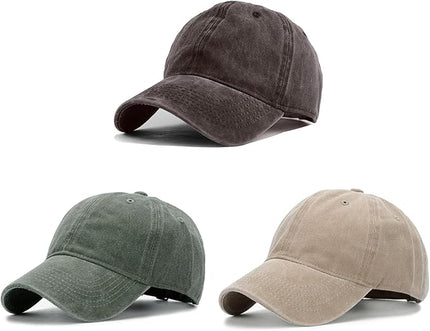 HH HOFNEN Men Women Washed Distressed Twill Cotton Baseball Cap Vintage Adjustable Dad Hat