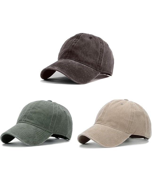 HH HOFNEN Men Women Washed Distressed Twill Cotton Baseball Cap Vintage Adjustable Dad Hat