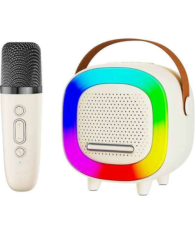 Mini Karaoke Machine Speaker for Kids Adults, Portable Bluetooth with 1 Wireless Microphones, Children's Day Birthday Gift Ideas for Toys for Teens Boys and Girls Aged 4, 5, 6, 7, 8, 9, 10, 11, 12+