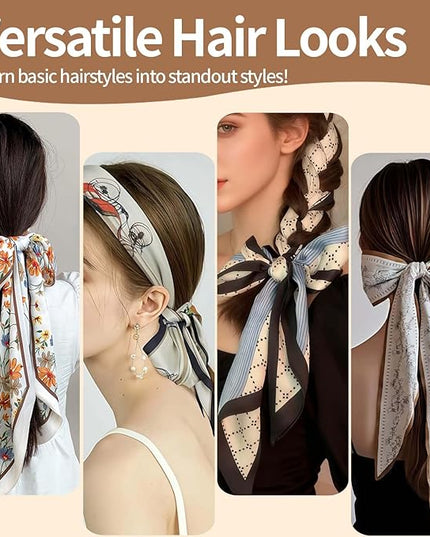 24PCS Fashion Scarves for Women Multifunctional Neck Scarves Purse Scarf Headbands for Bags Hair Accessories