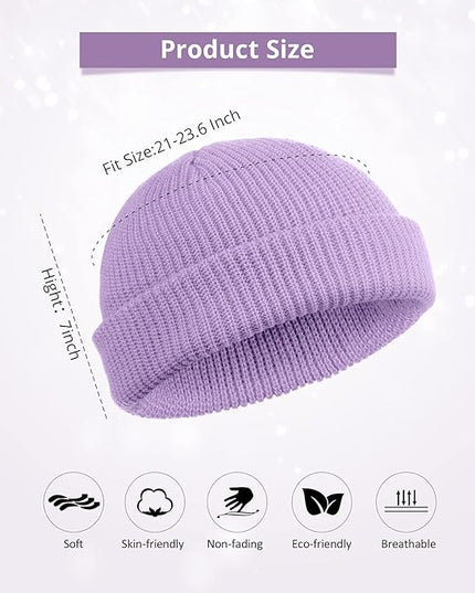 SATINIOR Trawler Beanie Watch Hat Roll-up Edge Skullcap Fisherman Beanie for Women Men