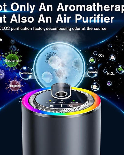 Smart Car Air Freshener Diffuser with Starry Sky Projection, 50ml Perfume Car Diffuser, 6 Months Long-Lasting Fragrance, RGB Music-Sync Lights, Intelligent Auto On/Off, 3 Modes, Ocean