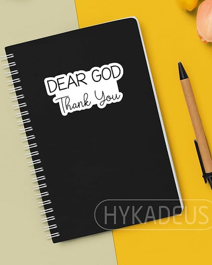 (3Pcs) Dear God Thank You Stickers Inspirational Christian God Sticker Gratitude Faith Quote Vinyl Decals for Laptop, Water Bottle, Journal, Planner, Scrapbooking, 3" x 1.5"