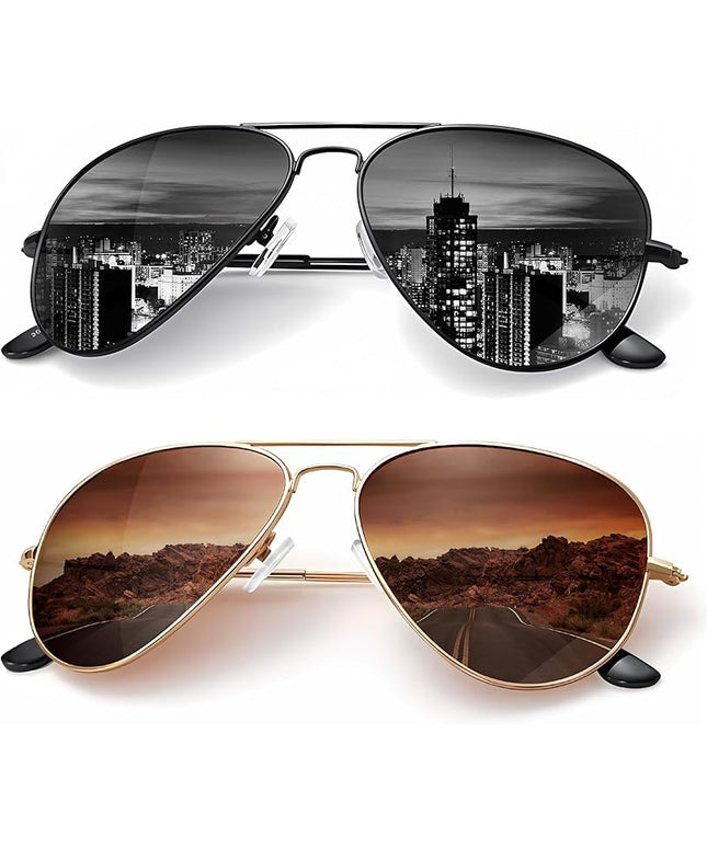 KALIYADI Classic Aviator Sunglasses for Men Women Driving Sun glasses Polarized Lens UV Blocking