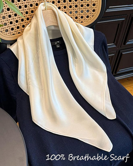 100% Mulberry Silk Scarf for Women Hair Lightweight Square Neckerchief Wrap For Head Scarves 21"