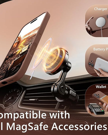 FireNova Magnetic for iPhone 17 Case, Compatible with MagSafe, [Integrated Silicone Camera Control Button] [Camera Protection] Anti-Scratch Microfiber Lining Phone Case, 6.3", Light Brown