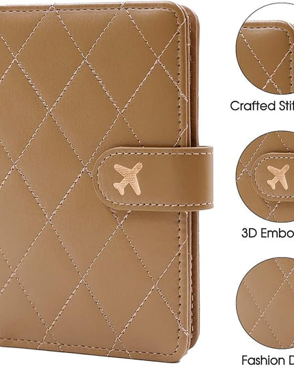 Melsbrinna Premium Leather Passport Holder Covers Case, Waterproof Rfid Blocking Travel Wallet Passport Holder with Pen Holder, Cute Passport Book for Women/Men