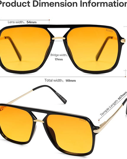 SOJOS Sunglasses for Women & Men, Square, Retro, Polarized Lens, Trendy Aviator, 90s Shades