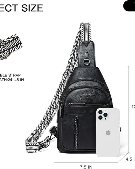 7L Sling Bag For Women Men Backpack Fanny Pack Crossbody Chest Travel Shoulder Belt Bags Purse Handbag PU Leather