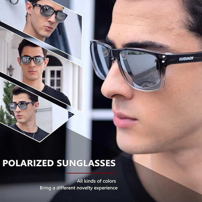 KUGUAOK Polarized Square Sunglasses For Men and Women Matte Finish Sun Glasses UV Protection Glasses