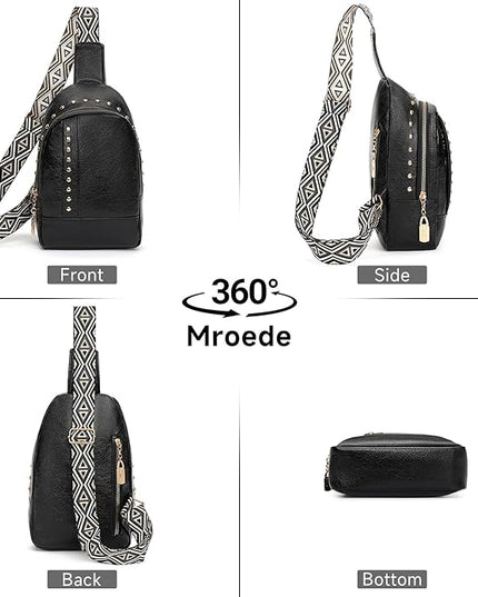 FALAN MULE Crossbody Bags for Women Trendy Leather Sling Chest Bag Fanny Packs for Women