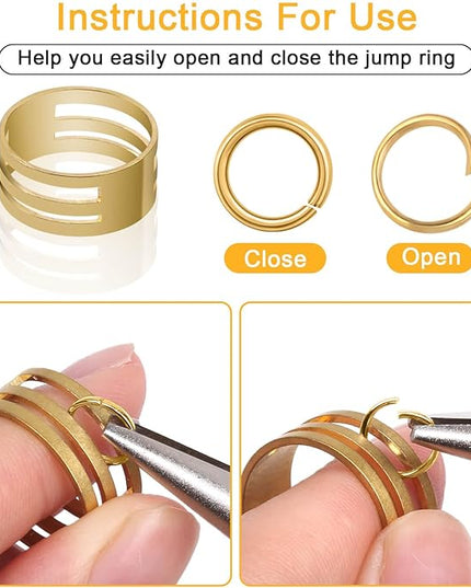 Anezus Jump Rings for Jewelry Making Supplies and Necklace Repair with Jump Ring Pliers and Open Jump Ring(1200Pcs Silver and Gold)
