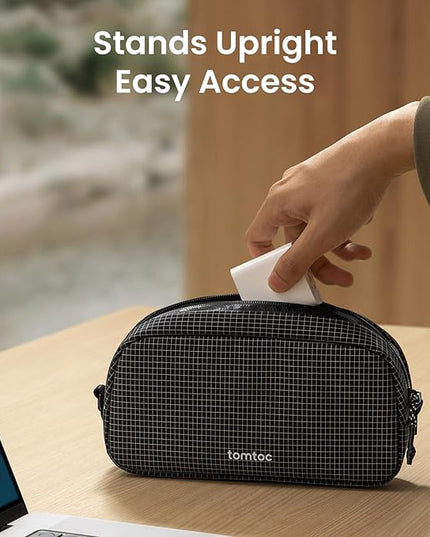 tomtoc Electronics Organizer Travel Case Performance, Water Resistant Bag Cable Tech Pouch Accessories, Carry Storage for Cord, Phone, Cables, Airpods, USB Flash Drive, Daily Items