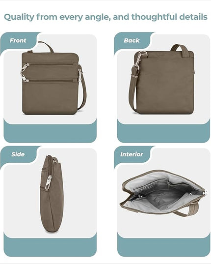 Travelon Anti-theft Classic Slim Double Zip Crossbody
