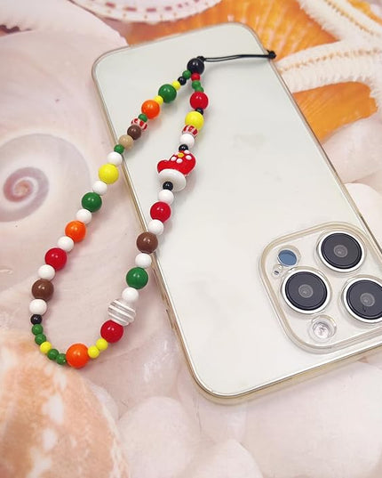 Phone Charms Cute Beaded Phone Lanyard Wrist Strap Aesthetic CellPhone Keychain Cute PhoneCharms for Women