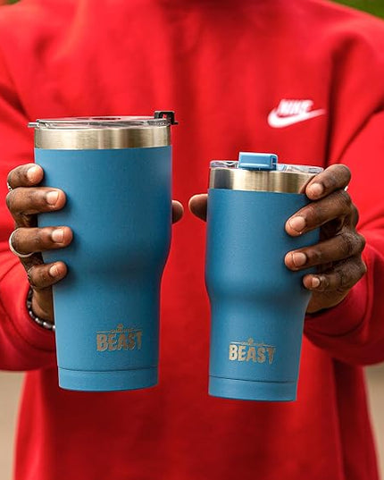 Beast 20 oz Tumbler Stainless Steel Vacuum Insulated Coffee Ice Cup Double Wall Travel Flask (Stormy Sky Blue)