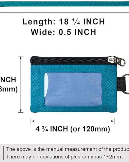 Minimalist RFID Blocking Small Wallet with ID Window,WaterResistant Zip Id Case Wallet with Lanyard Keychain for Cards,Cash,Travel,Women,Men