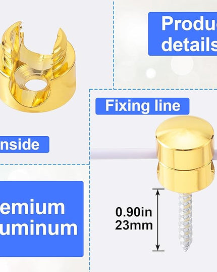 4 Sets Charger Holders for Cords, Gold Color Adjustable Cable Anchor Holders, Adhesive Metal Cord Clips, Cable Management Wire Organizers for Desk, Office, Nightstand