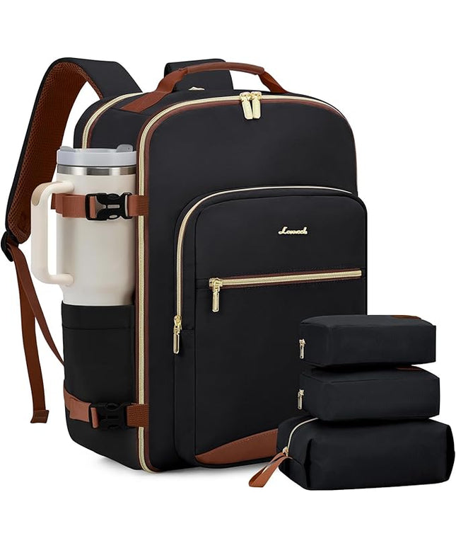 LOVEVOOK 40L Travel Backpack for Women & Men, Airline Approved Carry On Luggage with 3 Packing Cubes, TSA Overnight Bags, Waterproof Personal Item Bag, Weekender Essentials Backpacks fits 17" Laptop