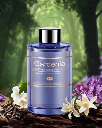 Car Air Freshener Refill for Men & Women 6.09 FL OZ /180ML-9 Month Gardenia Scent Essential Oil Perfume, Essential Oil Made of Natural Plant Extracts, Compatible with Car Diffusers for Home/Office