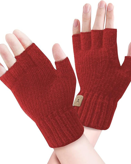 Fingerless Gloves Half Finger Winter Warm Knitted Gloves Working Running Biking Driving for Men and Women