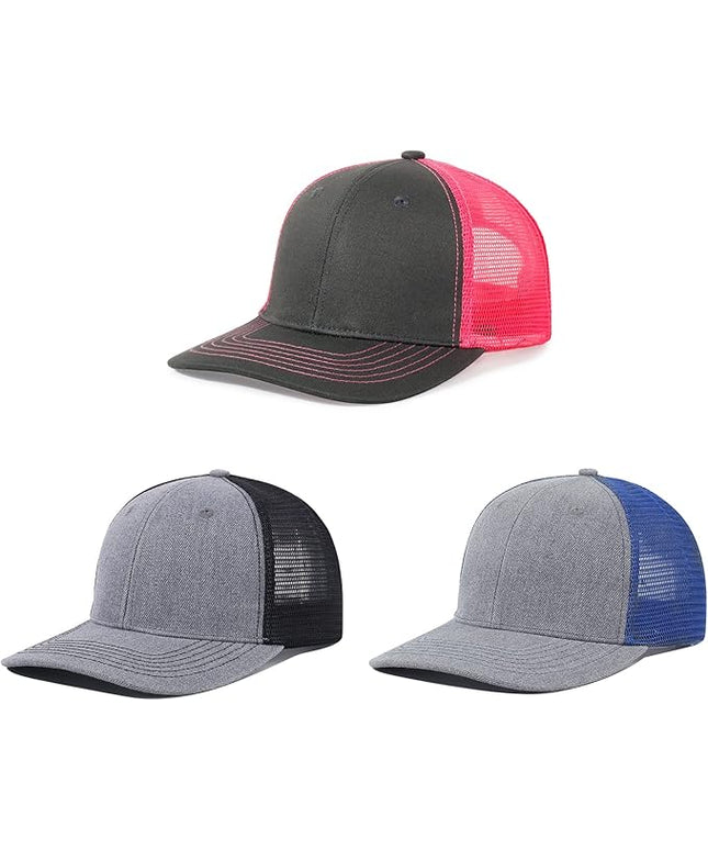 kozinu Unisex Trucker Hats Blank Mesh Snapback Hats Sport Plain Baseball Caps Adjustable Fitted Hat