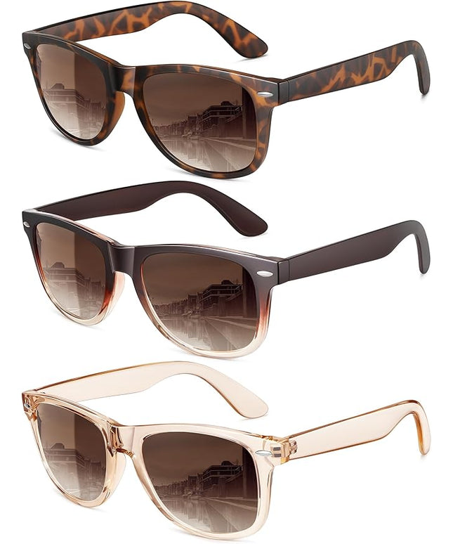 MEETSUN Polarized Sunglasses for Women Men Classic Retro Trendy Driving Sun Glasses UV400 Protection (3 Pack)
