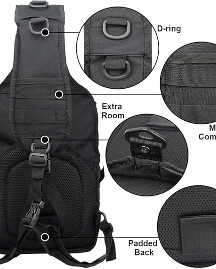 hopopower Tactical Sling Bag, Sport Bag Military Rover Shoulder Backpack EDC Assault Range Bag, Chest Pack Handbag Waterproof