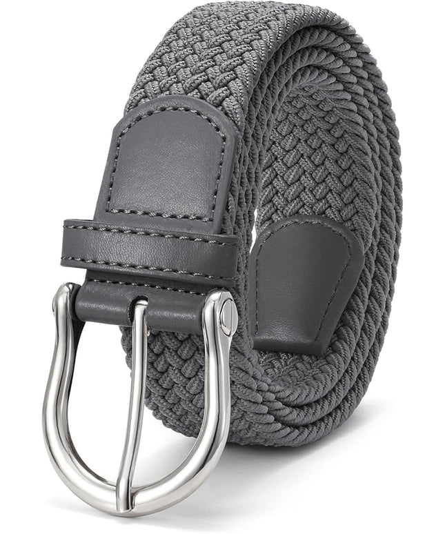 JASGOOD Women Elastic Braided Woven Belt Stretch Canvas Casual Belt 1.4'' for Golf Jeans Pants