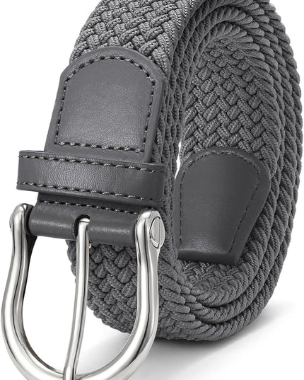 JASGOOD Women Elastic Braided Woven Belt Stretch Canvas Casual Belt 1.4'' for Golf Jeans Pants