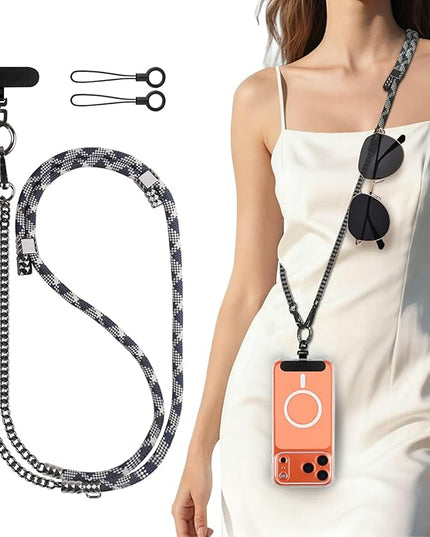 Phone Lanyard Crossbody, Adjustable Cell Phone Lanyard Neck Strap for All Phones, Universal Skin Friendly Phone Strap Crossbody for Women and Men
