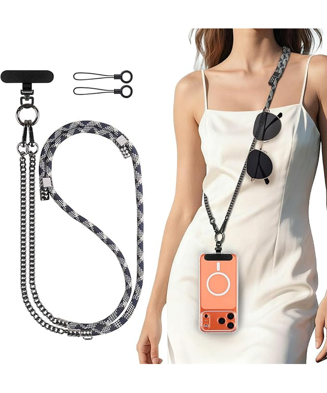 Phone Lanyard Crossbody, Adjustable Cell Phone Lanyard Neck Strap for All Phones, Universal Skin Friendly Phone Strap Crossbody for Women and Men