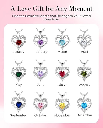 S925 Sterling Silver Necklace for Women, Wife Jewelry Rose Gold, Mom Birthday Valentines Mothers Day Gifts, Girlfriend Necklaces, Daughter Heart Jewel, Anniversary for Her