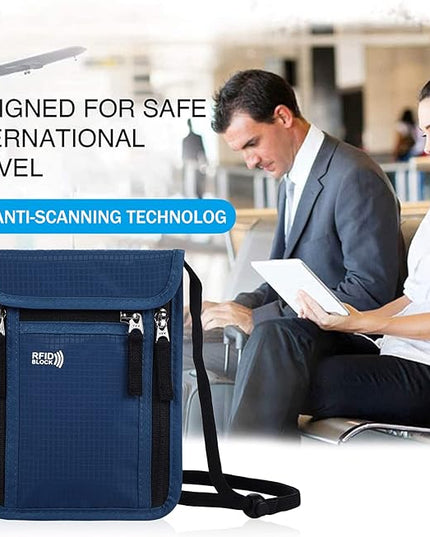 Travel Pouch Neck Wallet Family Passport Holder Organizer Case with RFID Blocking | RFID Blocking