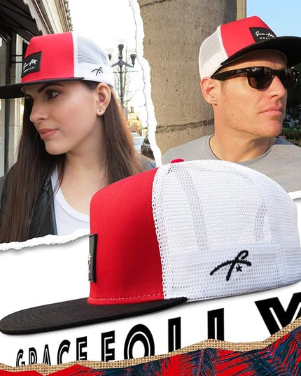 Grace Folly Trucker Hat for Men & Women. Snapback Mesh Caps