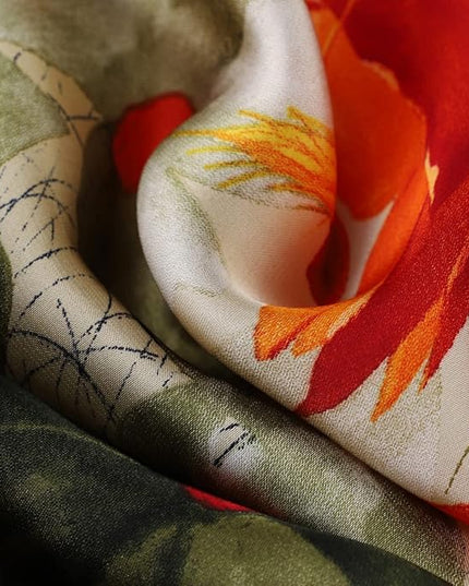 Fashion Scarves Scarf 100% Silk Feeling Scarf Silk Like Scarves Long Lightweight Sunscreen Shawls for Women
