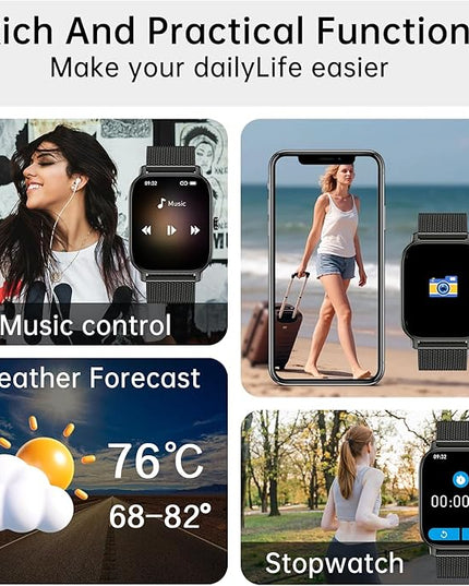 Smart Watch for Men Women Fitness: Waterproof Make Answer Call Running Smartwatch for Android Phone iPhone Samsung Compatible Digital Mens Watches SpO2 Sleep Heart Rate Monitor Step Pedometer Tracker